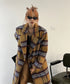 Blurred Check Long Coat
